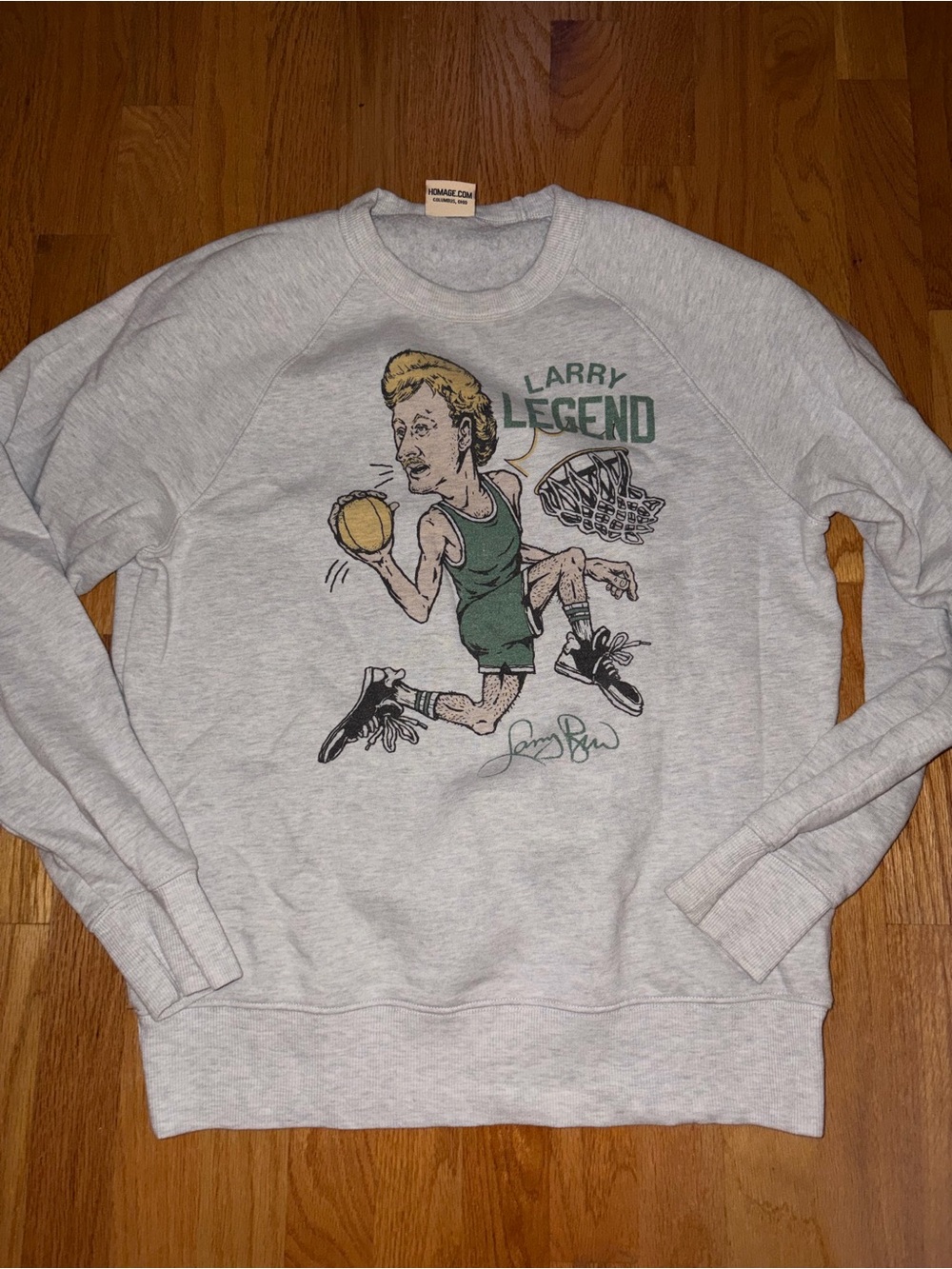 HOMAGE Gray Larry Legend Graphic Crewneck Sweatshirt